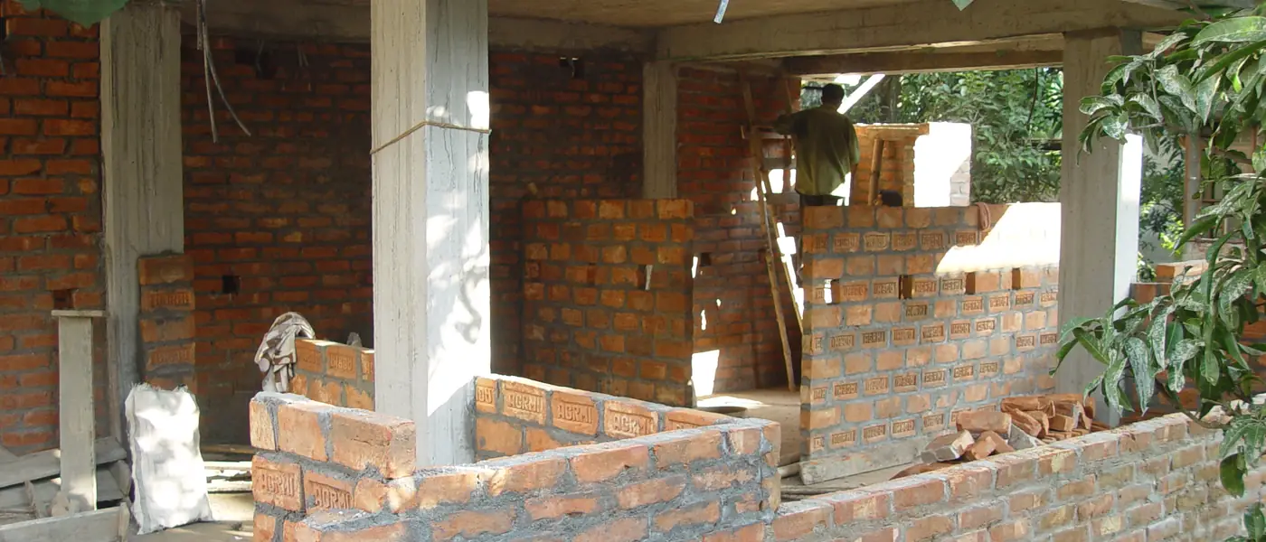 Apartment buildings under construction in Howrah